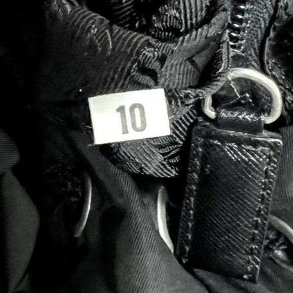 Prada Drawstring Backpack Black Tessuto Nylon w/ Black Leather Trim and Pockets - Picture 5 of 5